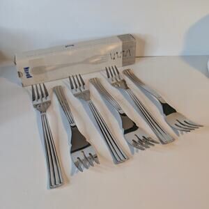 MEPRA Italy Sole Fish Serving Forks 9.5 in Stainless Steel Set of 6